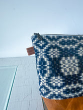Load image into Gallery viewer, One-of-a-Kind: Antique Navy Woven Coverlet Zip Pouch
