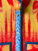 Load image into Gallery viewer, One-of-a-Kind: Red and Goldenrod Floral Ukrainian Blanket Flora Jacket (M)
