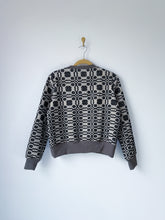 Load image into Gallery viewer, One-of-a-Kind: Black and Cream Coverlet Pullover (L)
