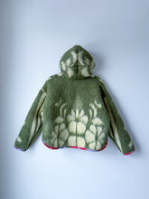 Load image into Gallery viewer, One-of-a-Kind: Green Floral Ukrainian Blanket Hooded Flora Jacket (S)
