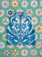 Load image into Gallery viewer, One-of-a-Kind: Blue Floral Ukrainian Blanket Vest (S)
