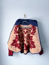 Load image into Gallery viewer, One-of-a-Kind: Rust Floral Wool Ukrainian Blanket Hooded Flora Jacket (M)
