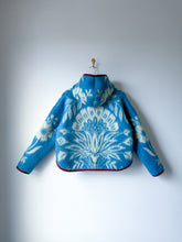 Load image into Gallery viewer, One-of-a-Kind: Blue Floral Ukrainian Blanket Hooded Flora Jacket (S)
