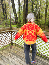 Load image into Gallery viewer, One-of-a-Kind: Red and Goldenrod Floral Ukrainian Blanket Flora Jacket (M)
