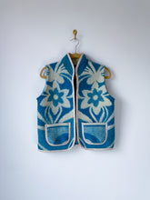 Load image into Gallery viewer, One-of-a-Kind: Ukrainian Blue Floral Vintage Blanket Vest (XS-M)
