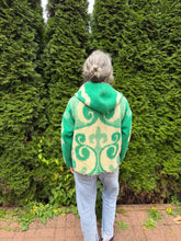 Load image into Gallery viewer, One-of-a-Kind: Green Floral Ukrainian Blanket Flora Jacket (M)

