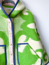 Load image into Gallery viewer, One-of-a-Kind: Spring Green Floral Ukrainian Blanket Hooded Flora Jacket (M)
