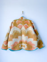 Load image into Gallery viewer, One-of-a-Kind: Tan/Orange/Green Ukrainian Blanket Flora Jacket (L)
