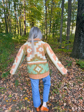 Load image into Gallery viewer, One-of-a-Kind: Geometric Floral Wool Blanket Chore Coat (M)
