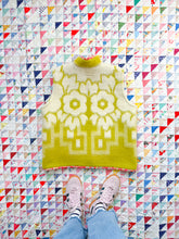 Load image into Gallery viewer, One-of-a-Kind: Celery Floral Ukrainian Blanket Vest (L/XL)
