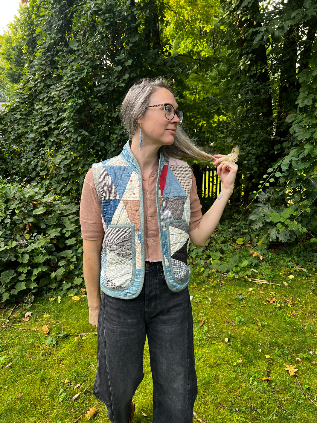 One-of-a-Kind: Triangle Quilt Vest (XS-M)