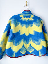 Load image into Gallery viewer, One-of-a-Kind: Blue and Yellow Ukrainian Blanket Flora Jacket (M)
