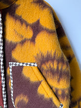 Load image into Gallery viewer, One-of-a-Kind: Brown and Canary Ukrainian Blanket Flora Jacket (S)
