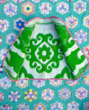 Load image into Gallery viewer, One-of-a-Kind: Green Floral Ukrainian Blanket Vest (M)
