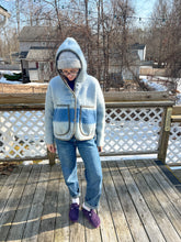 Load image into Gallery viewer, One-of-a-Kind: Early&#39;s Witney Point Wool Blanket Hooded Flora Jacket (L)
