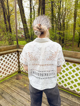 Load image into Gallery viewer, One-of-a-Kind: Antique lace and embroidered Shaftsbury Shirt (S)

