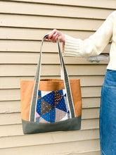 Load image into Gallery viewer, One-of-a-Kind: 19th Century Indigo Triangle Boat Tote
