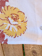 Load image into Gallery viewer, One-of-a-Kind: Vintage Brown and Yellow Floral Tablecloth Pearl Snap Tank (M)
