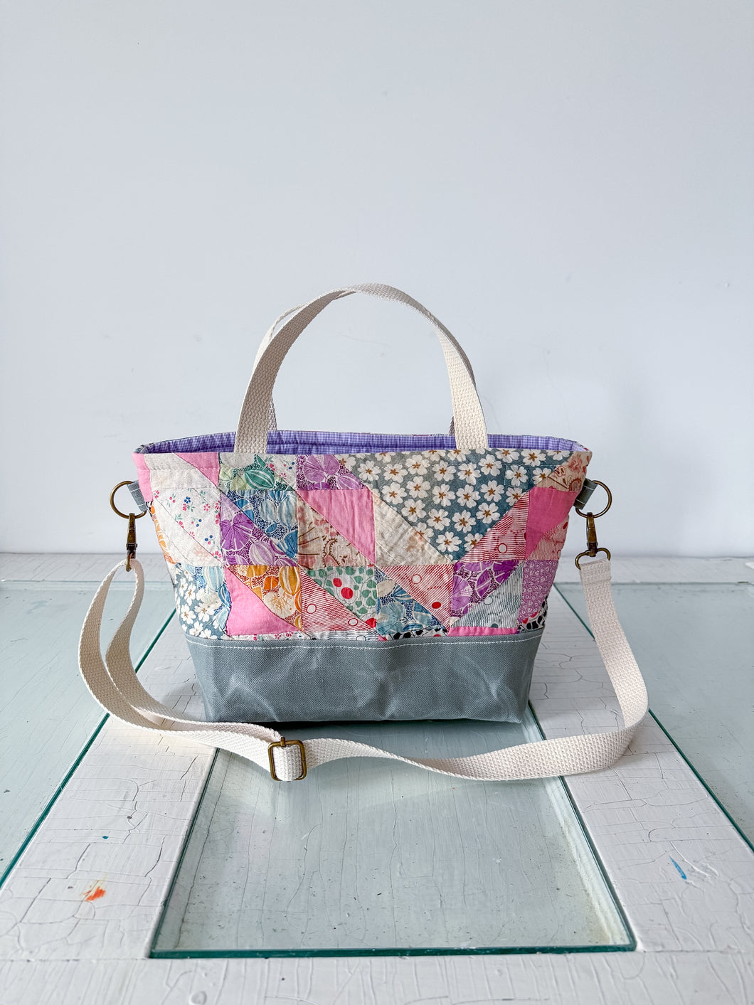 One-of-a-Kind: Ocean Waves Project Bag (with detachable strap)
