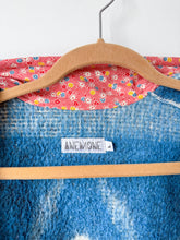 Load image into Gallery viewer, One-of-a-Kind: Blue Floral Ukrainian Blanket Flora Jacket (L)
