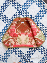 Load image into Gallery viewer, One-of-a-Kind: Green and Red Floral Vintage Blanket Vest (XS-M)
