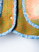 Load image into Gallery viewer, One-of-a-Kind: Orange and Green Floral Ukrainian Blanket Flora Jacket (S)

