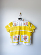 Load image into Gallery viewer, One-of-a-Kind: Yellow/pink/mauve Floral Vintage Tablecloth Shaftsbury Shirt (M)
