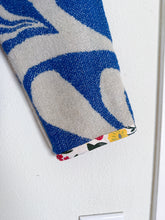 Load image into Gallery viewer, One-of-a-Kind: Blue Seashell Ukrainian Blanket Hooded Flora Jacket (L)
