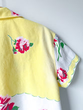 Load image into Gallery viewer, One-of-a-Kind: Sunshine Floral Vintage Tablecloth Shaftsbury Shirt (M)
