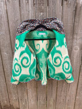 Load image into Gallery viewer, One-of-a-Kind: Green Floral Ukrainian Blanket Flora Jacket (M)
