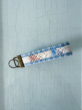 Load image into Gallery viewer, One-of-a-Kind: Blue Plaid Key Fob
