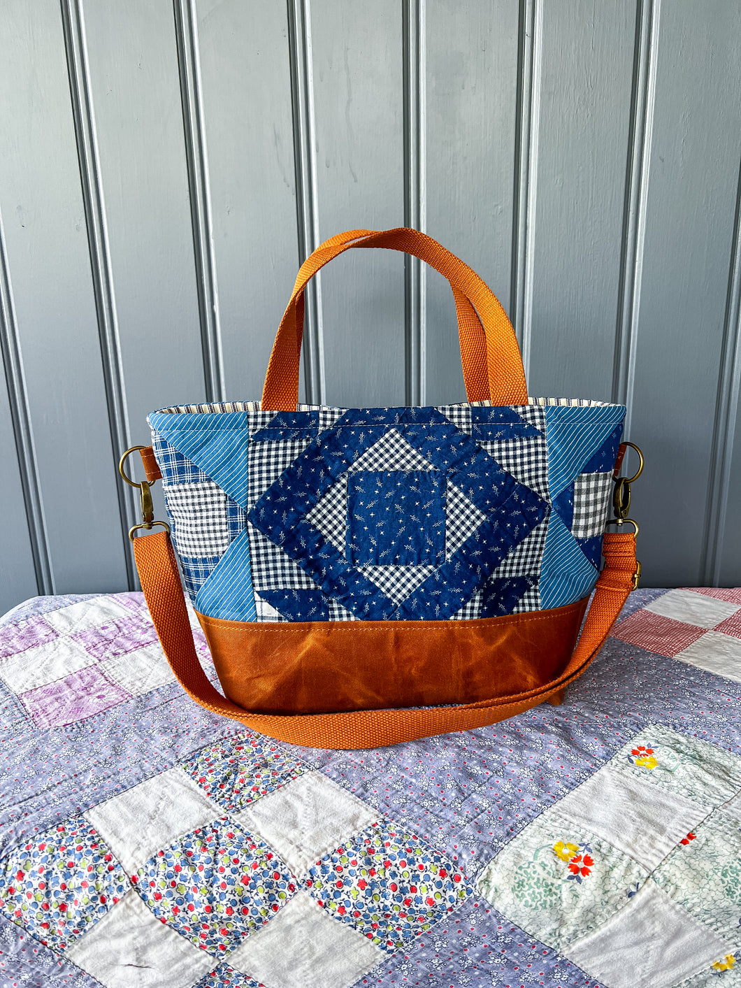 One-of-a-Kind: Indigo Mother’s Choice Project Bag (with detachable strap)
