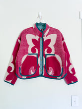 Load image into Gallery viewer, One-of-a-Kind: Fuchsia Berry Ukrainian Blanket Flora Jacket (S)
