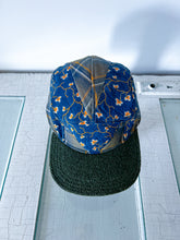 Load image into Gallery viewer, One-of-a-Kind: Antique Indigo &amp; Cheddar Quilt/Toad &amp; Co Remnant 5 Panel Hat (Large)
