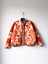 Load image into Gallery viewer, One-of-a-Kind: Copper Floral Ukrainian Wool Blanket Flora Jacket (M)
