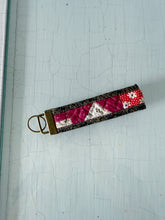 Load image into Gallery viewer, One-of-a-Kind: Red and Black Florals Key Fob
