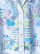 Load image into Gallery viewer, One-of-a-Kind: Parisian Garden Vintage Tablecloth Shaftsbury Shirt (S)
