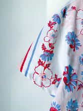 Load image into Gallery viewer, One-of-a-Kind: Vintage Periwinkle Floral Tablecloth Shaftsbury Shirt (L)
