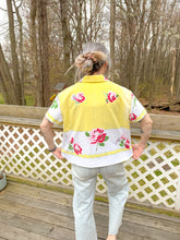 Load image into Gallery viewer, One-of-a-Kind: Sunshine Floral Vintage Tablecloth Shaftsbury Shirt (M)
