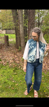 Load image into Gallery viewer, One-of-a-Kind: Ukrainian Blue Floral Vintage Blanket Vest (XS-M)

