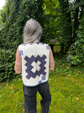 Load image into Gallery viewer, One-of-a-Kind: Indigo Chimney Sweep Quilt Vest (XS-M)
