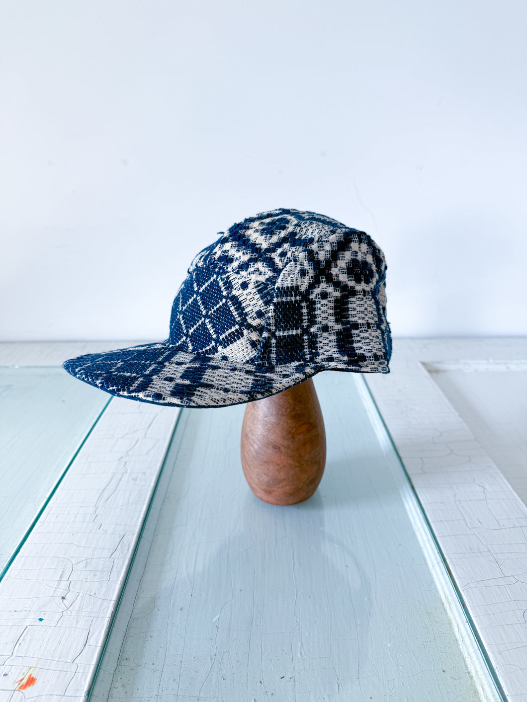 One-of-a-Kind: Navy Coverlet 5 Panel Hat
