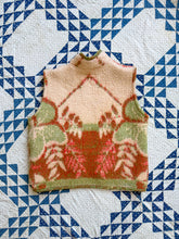 Load image into Gallery viewer, One-of-a-Kind: Green and Red Floral Vintage Blanket Vest (XS-M)
