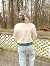 Load image into Gallery viewer, One-of-a-Kind: Blue Floral Ukrainian Blanket Pullover (M)

