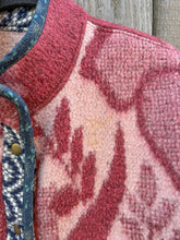 Load image into Gallery viewer, One-of-a-Kind: Cranberry Leaves Ukrainian Blanket Flora Jacket (L)
