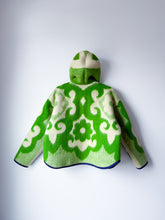 Load image into Gallery viewer, One-of-a-Kind: Spring Green Floral Ukrainian Blanket Hooded Flora Jacket (M)
