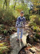 Load image into Gallery viewer, One-of-a-Kind: Indigo Floral Irish Chain Flora Jacket (L)
