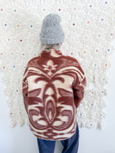 Load image into Gallery viewer, One-of-a-Kind: Chocolate Floral Ukrainian Blanket Flora Jacket (L)
