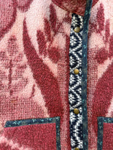 Load image into Gallery viewer, One-of-a-Kind: Cranberry Leaves Ukrainian Blanket Flora Jacket (L)
