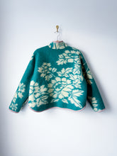 Load image into Gallery viewer, One-of-a-Kind: Turquoise Floral Ukrainian Blanket Flora Jacket (M)
